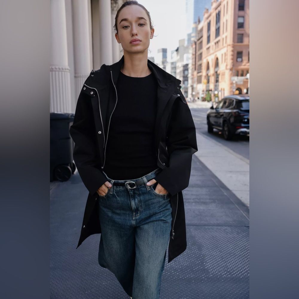 ZARA ADJUSTABLE WAIST HOODED PARKA - Picture 9 of 14